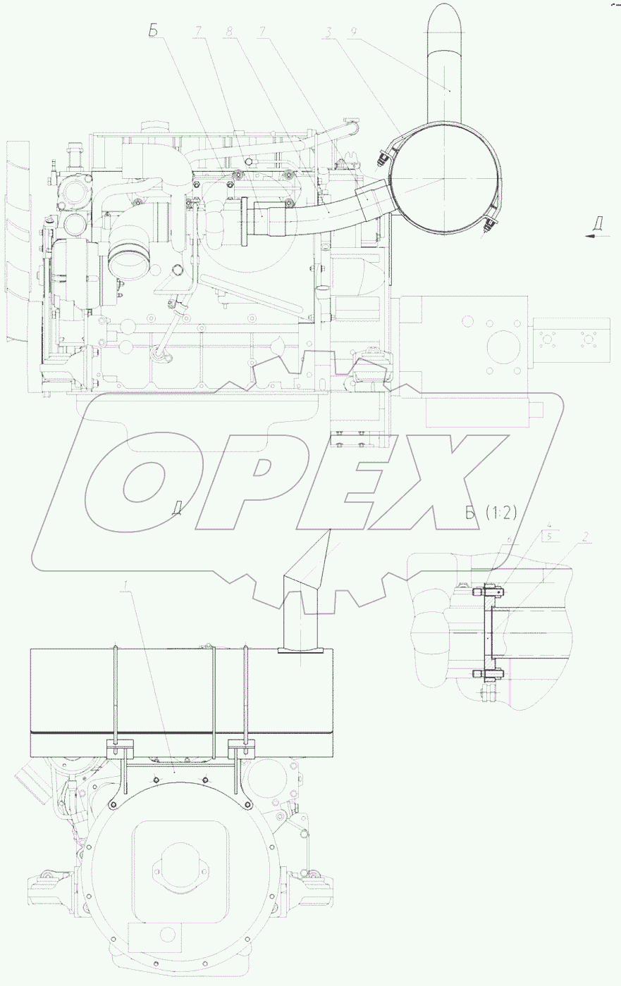  Установка глушителя