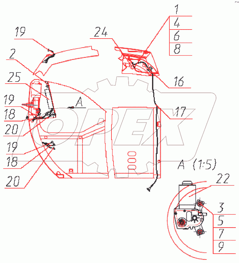  Электрооборудование кабины 3523-02-30.30.000