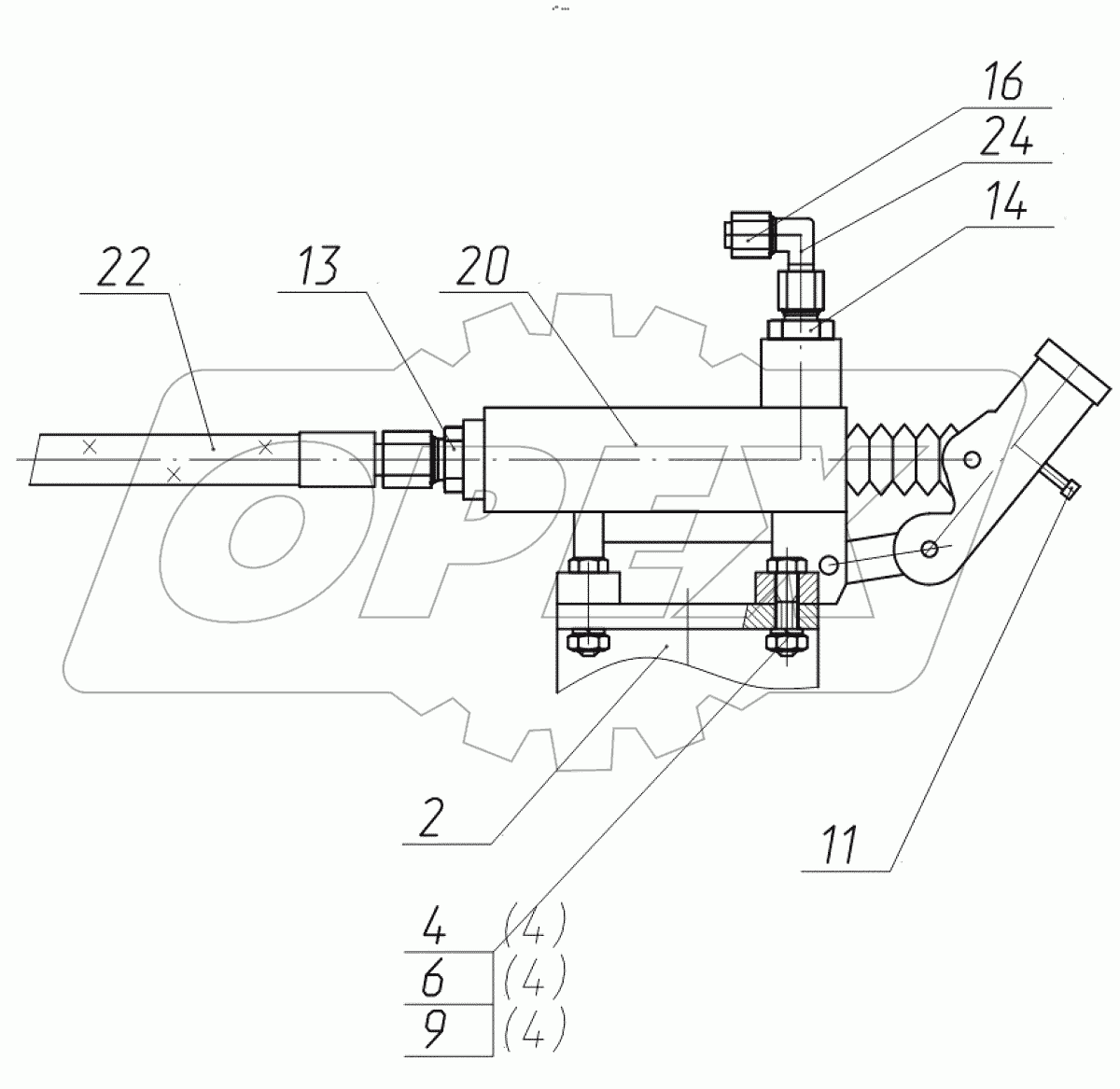  Установка ручного насоса 3523-04-70.60.000