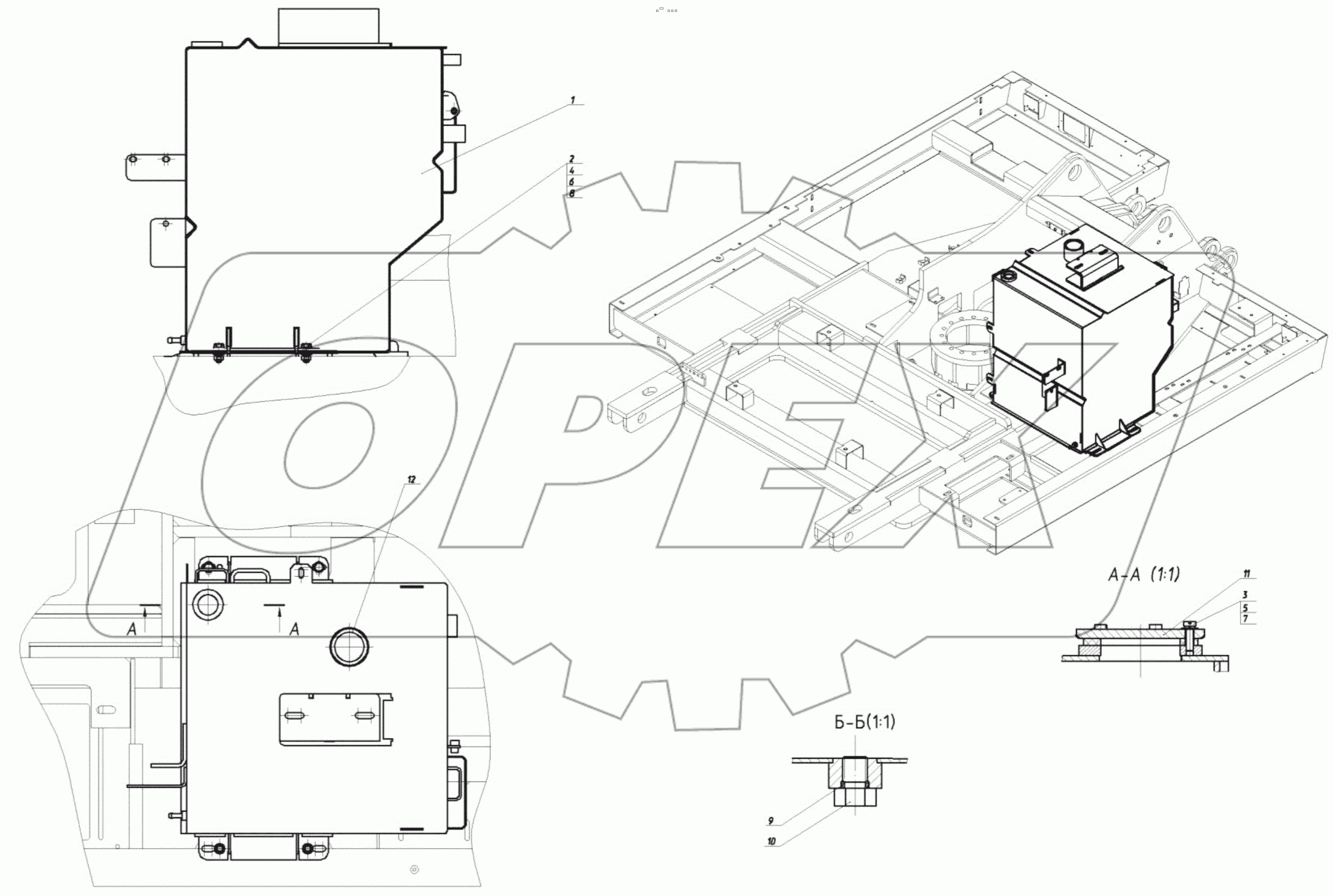  175-20-27.00.000 Установка бака топливного