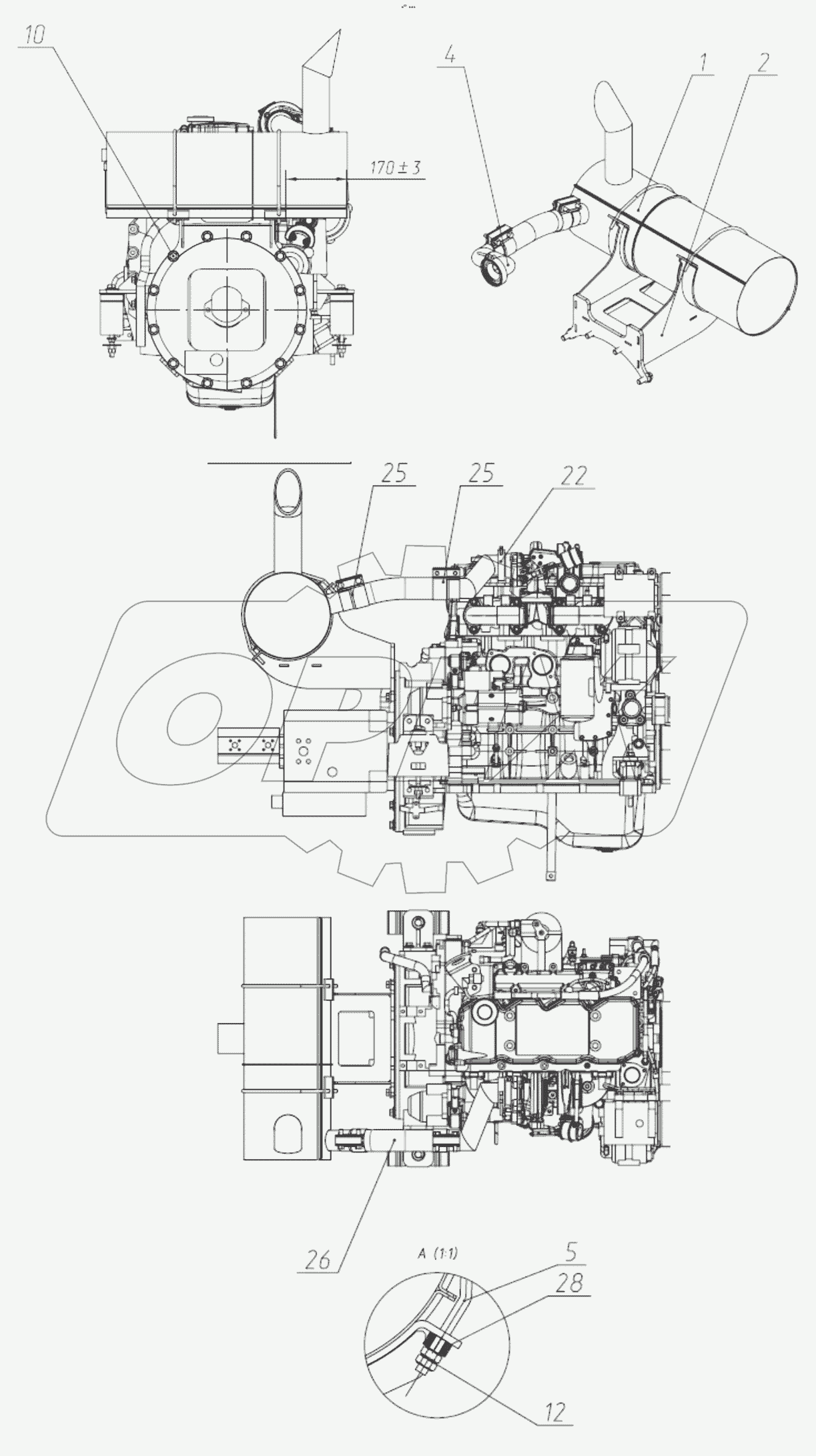  175-20-28.01.000-01 Установка глушителя