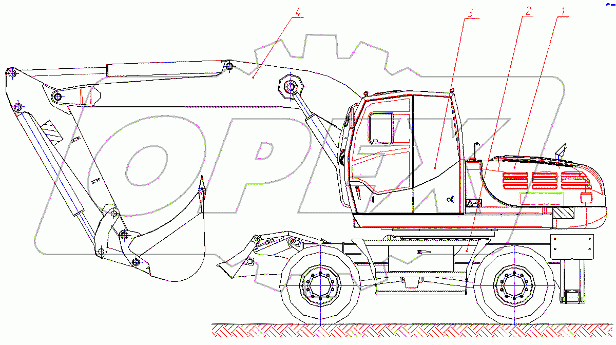  Экскаватор пневмоколесный