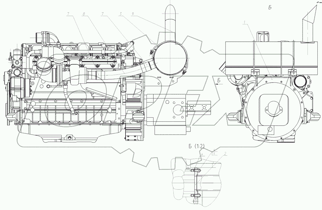  Установка глушителя