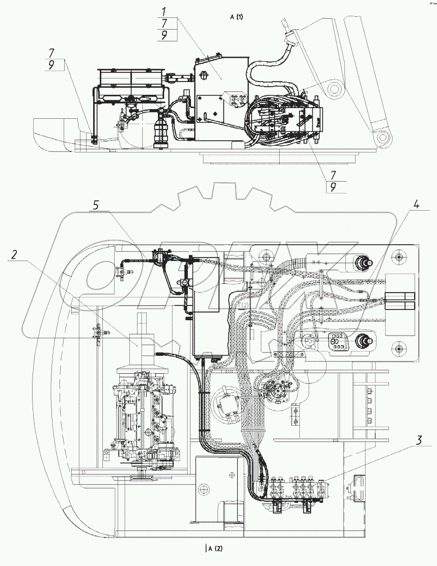  Гидрооборудование на поворотной платформе