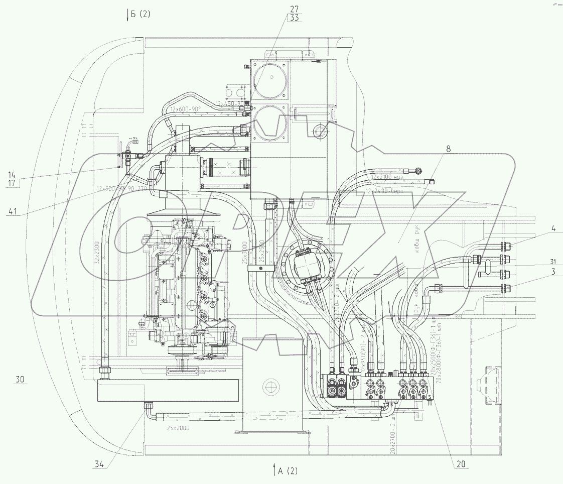  Трубопроводы на поворотной платформе