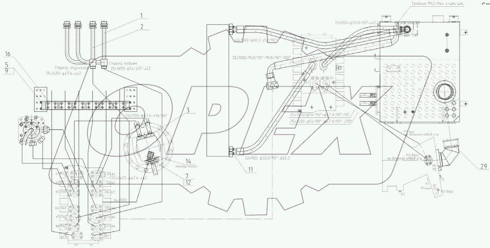  Трубопроводы на поворотной платформе