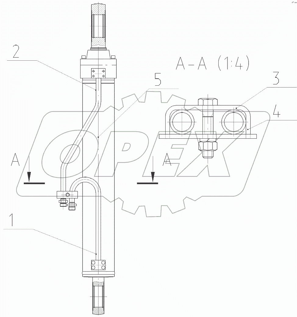  Гидроцилиндр стрелы левый в сборе