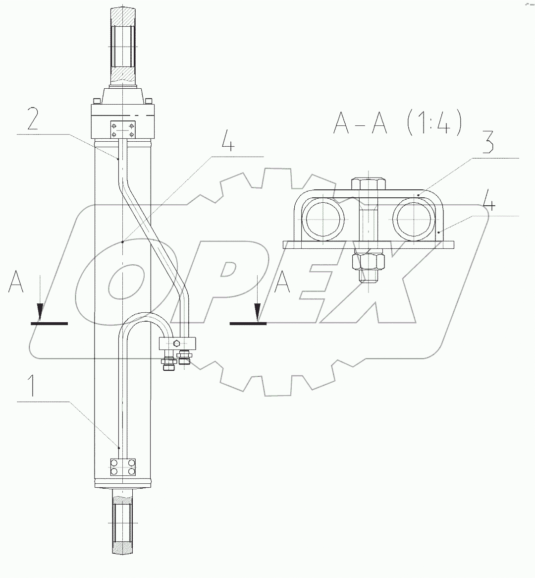  Гидроцилиндр стрелы правый в сборе