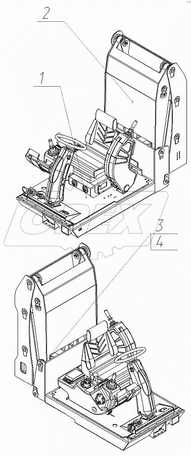  Механизм подъема кабины в сборе