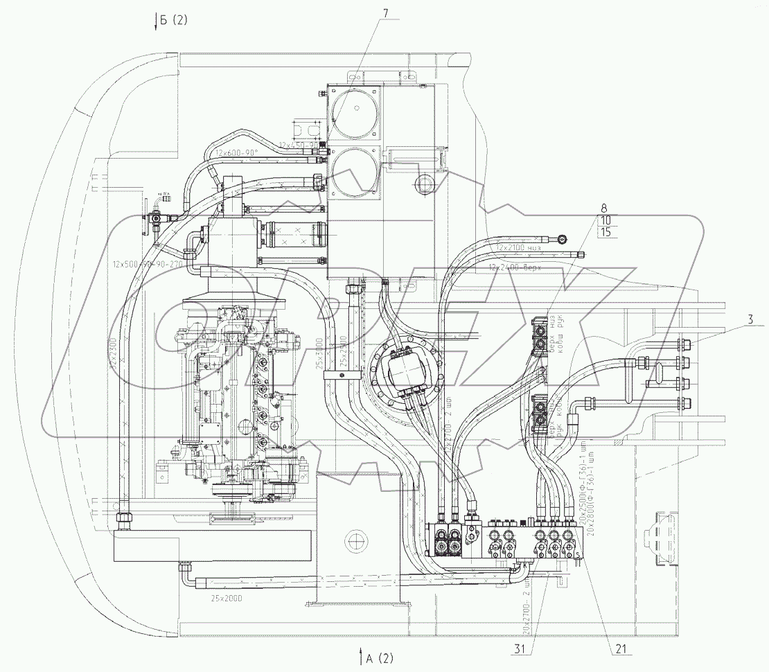  Трубопроводы на поворотной платформе