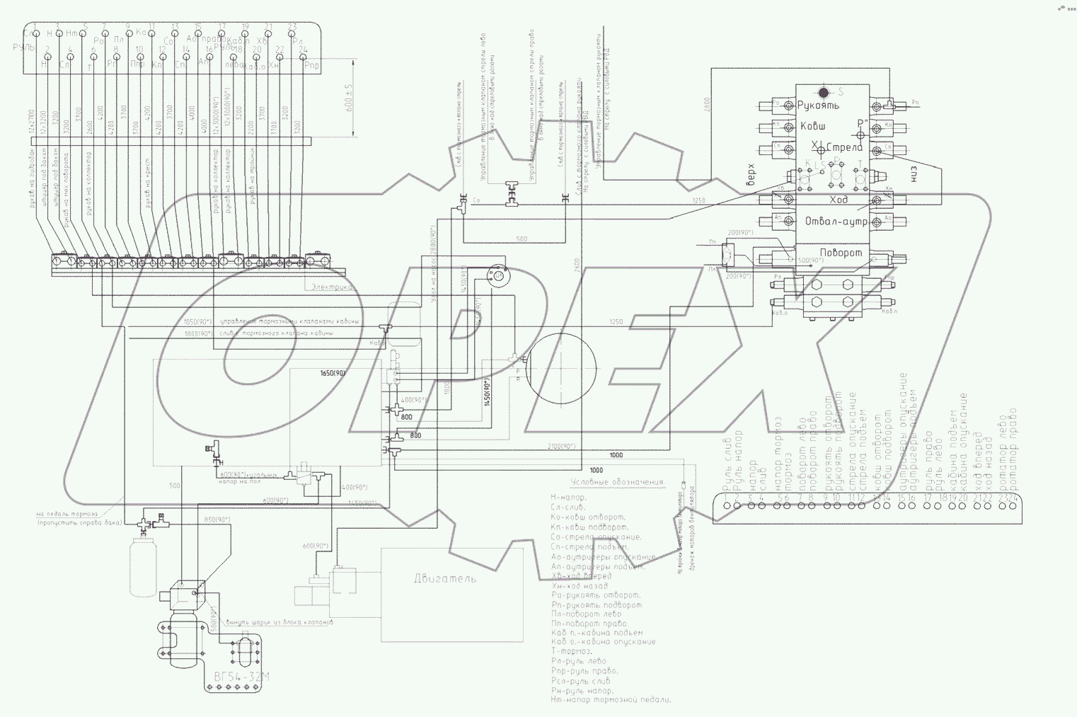  Гидроуправление на поворотной платформе