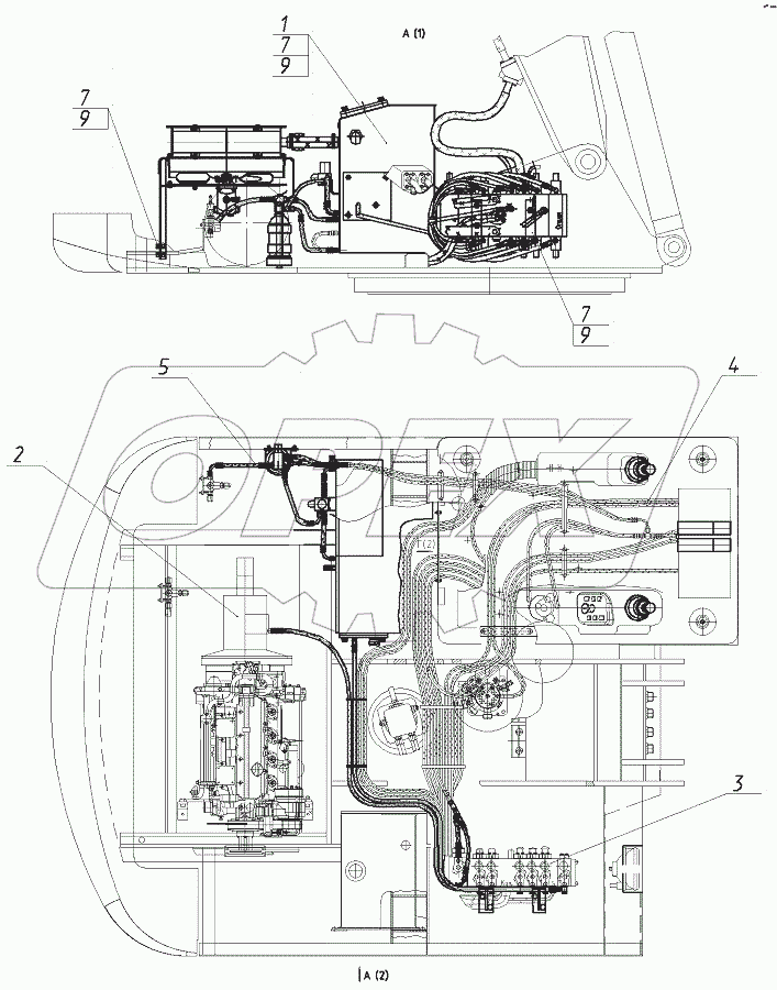  Гидрооборудование на поворотной платформе