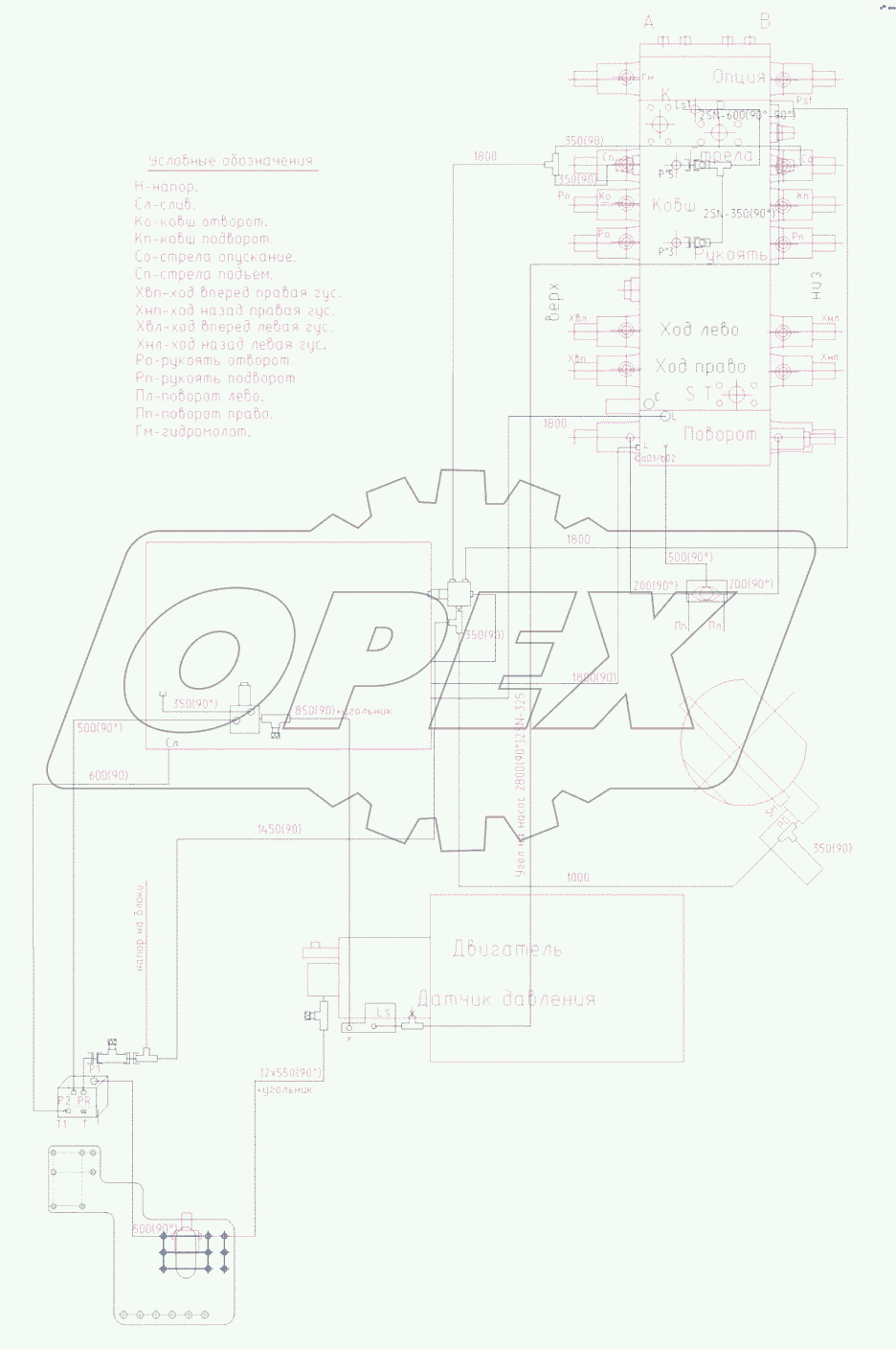  Гидроуправление на поворотной платформе
