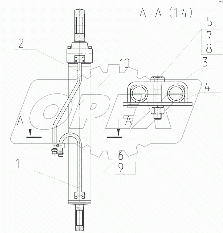  Гидроцилиндр стрелы левый в сборе