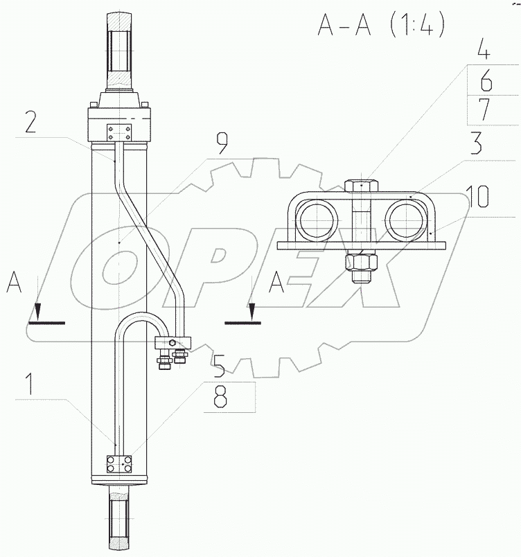  Гидроцилиндр стрелы правый в сборе