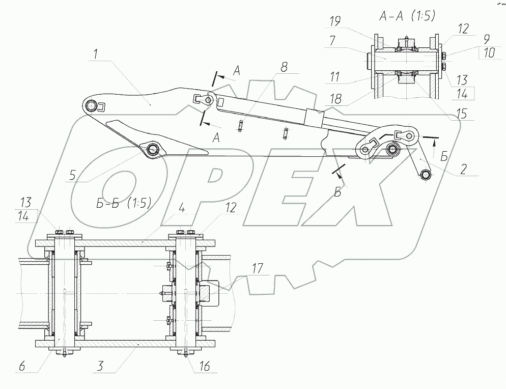  Рукоять в сборе с ковшевым механизмом