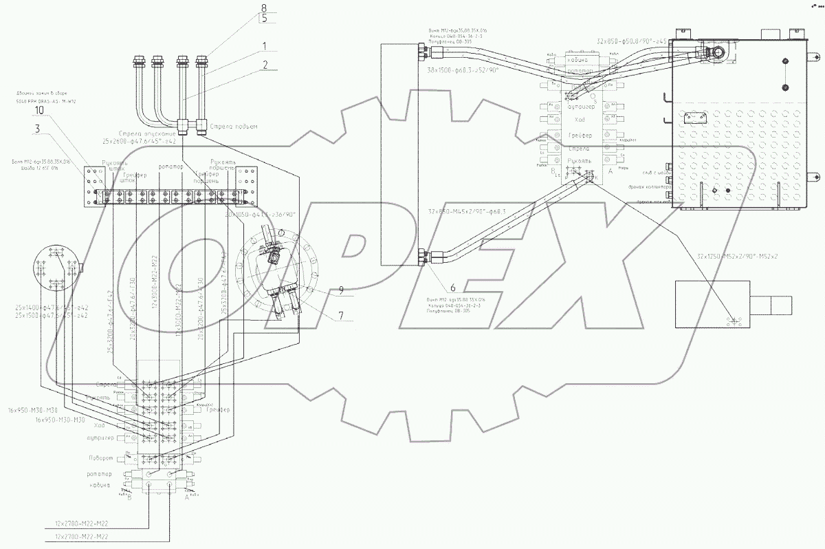  Трубопроводы на поворотной платформе
