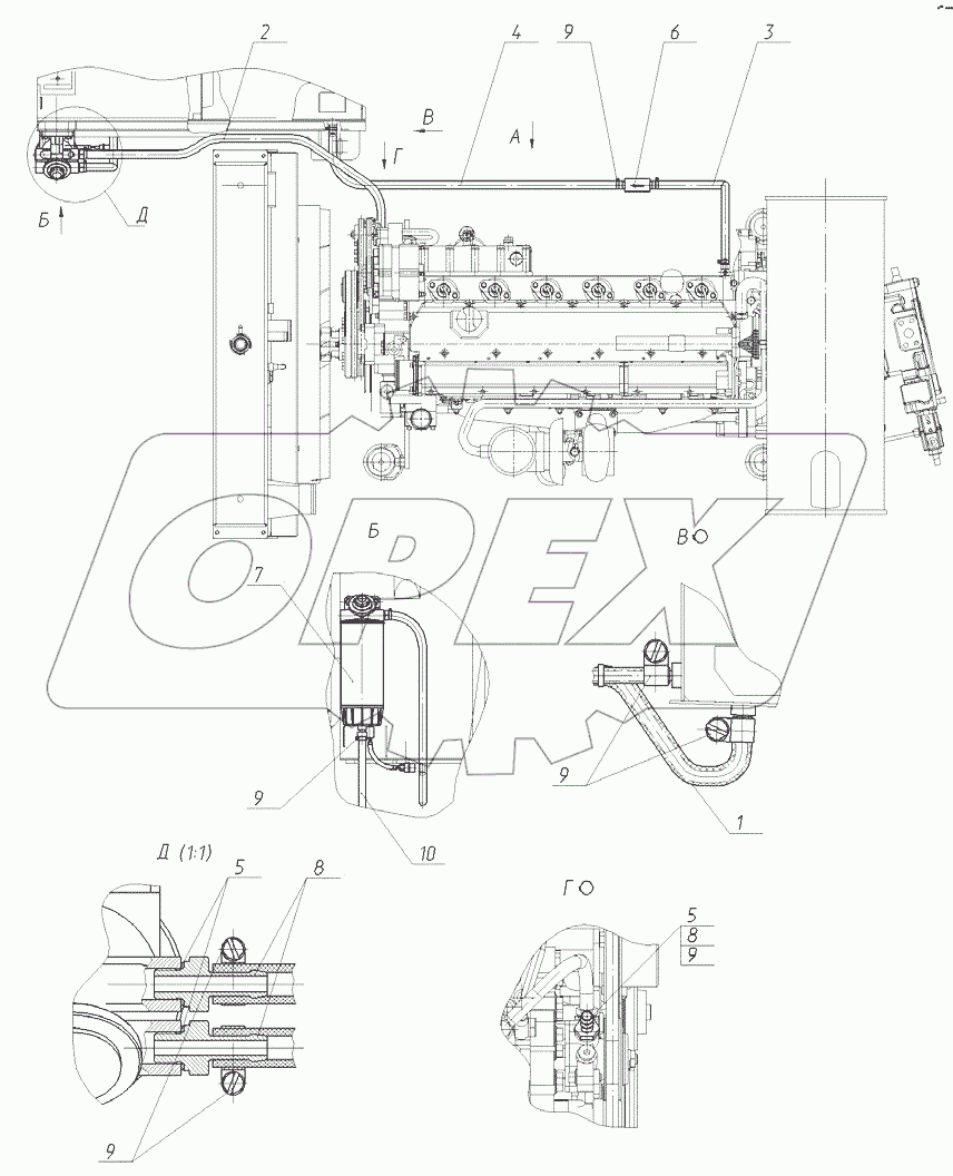  Установка топливопроводов