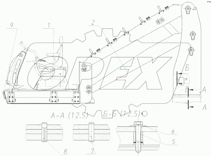  Установка механизма подъема кабины