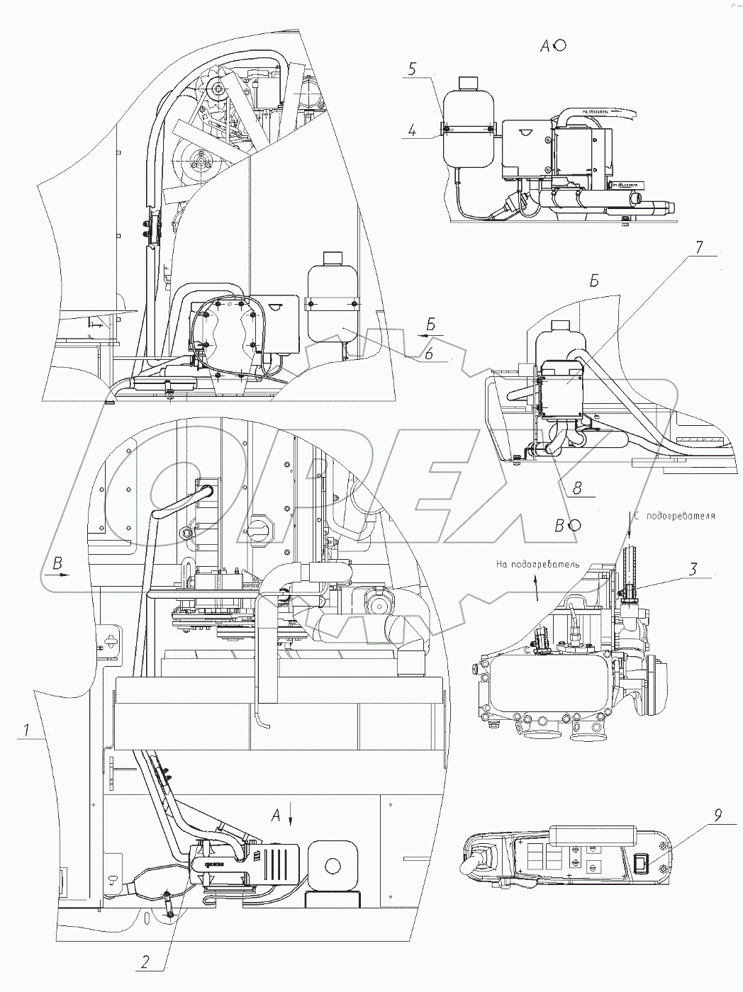 Установка предпускового подогревателя
