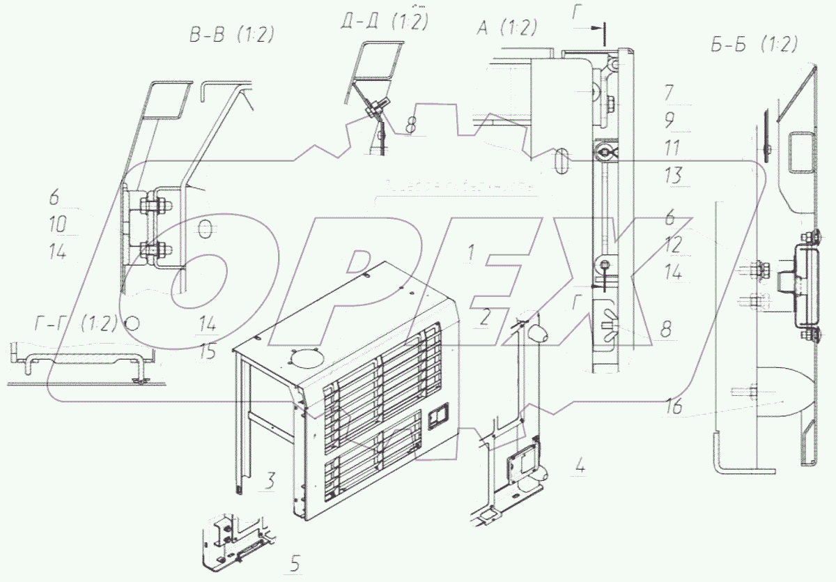  Блок левый в сборе