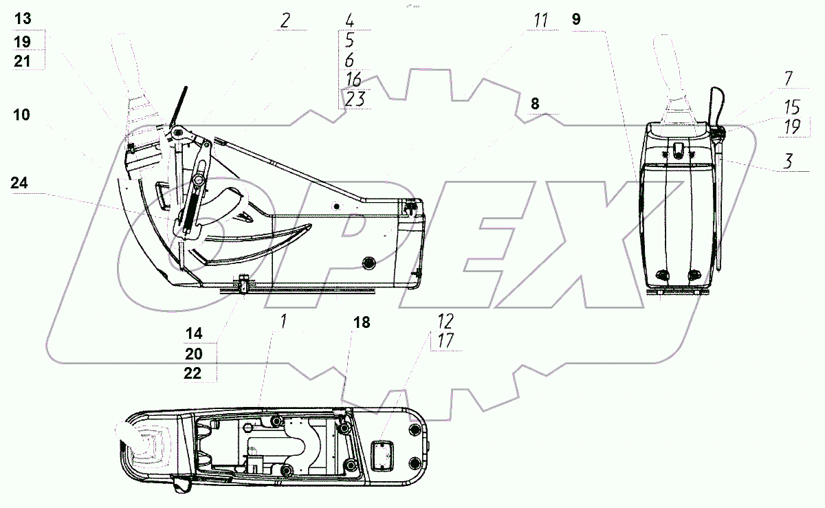  Установка пульта левого