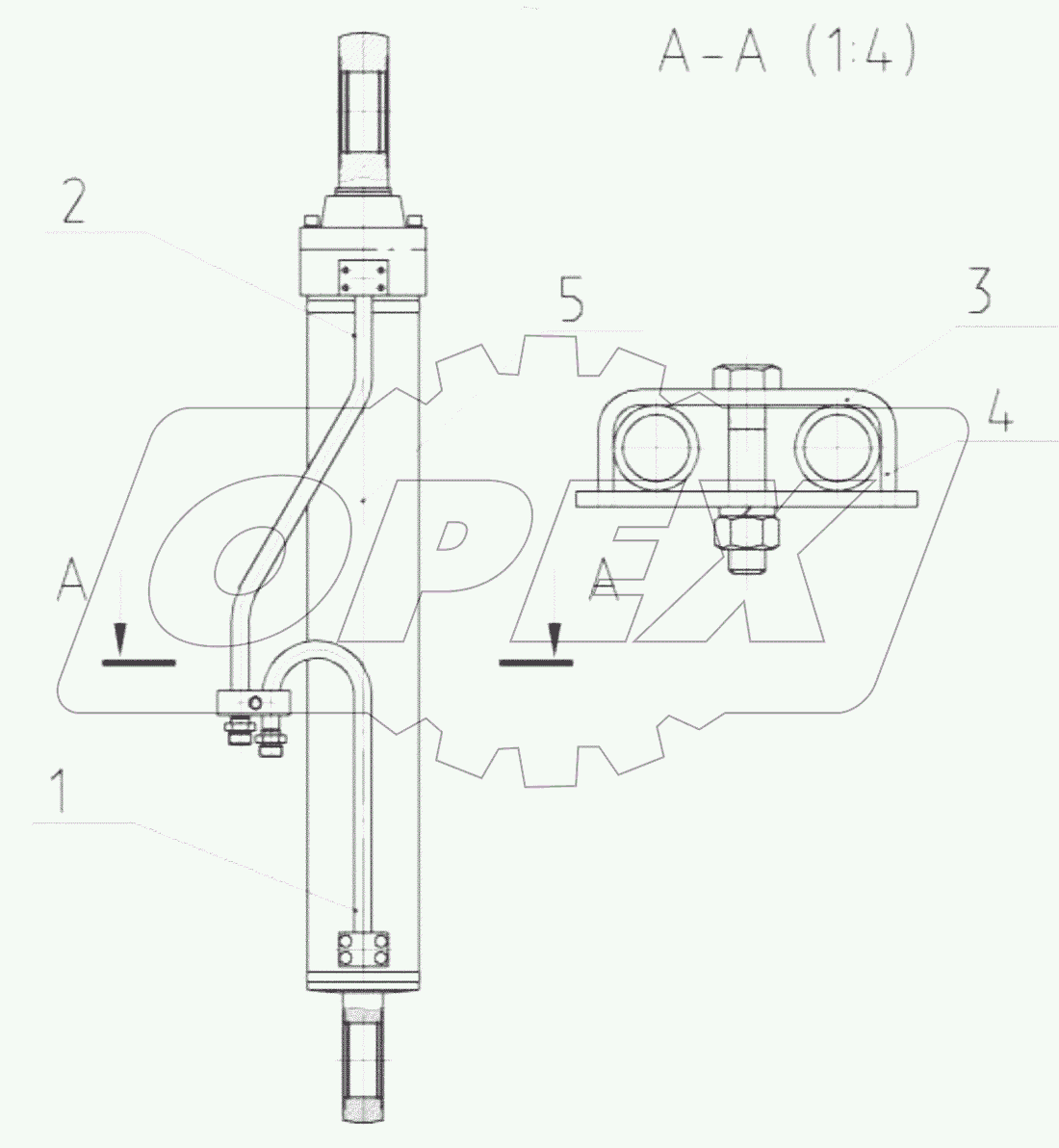  Гидроцилиндр стрелы левый в сборе