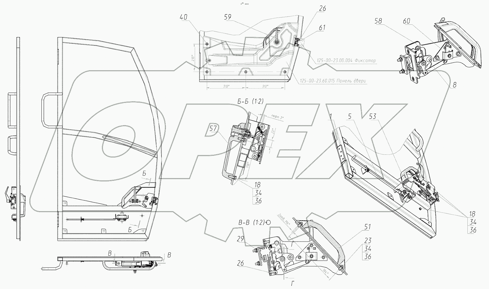  Дверь кабины 3523-00-23.40.000