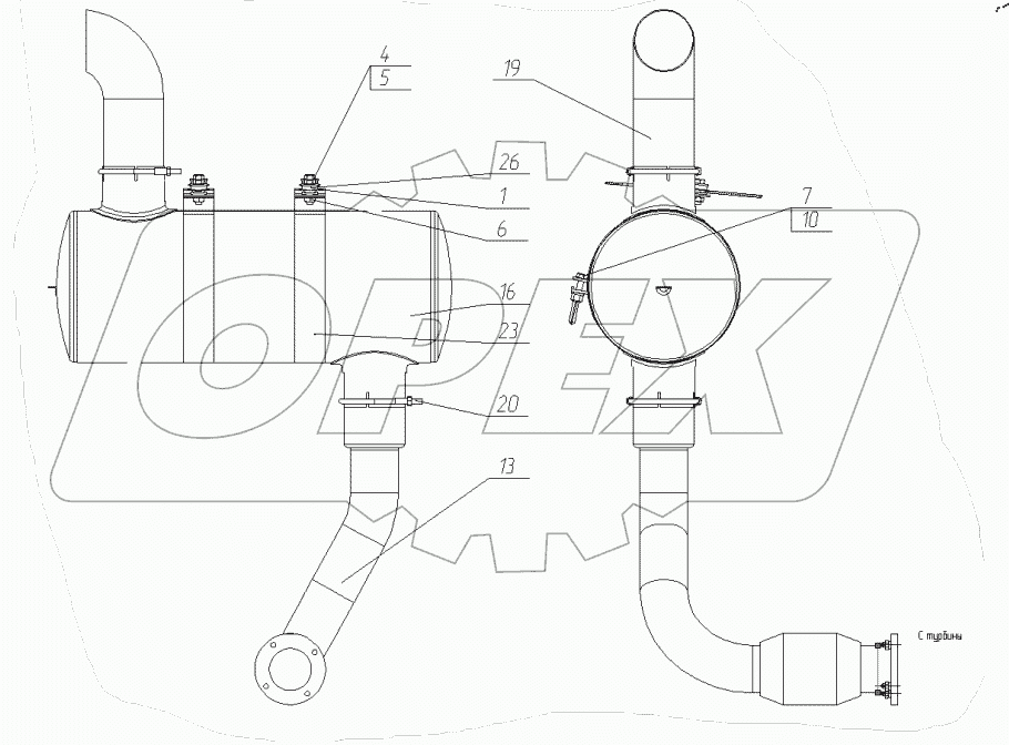  Установка глушителя. 28-00-28.01.000