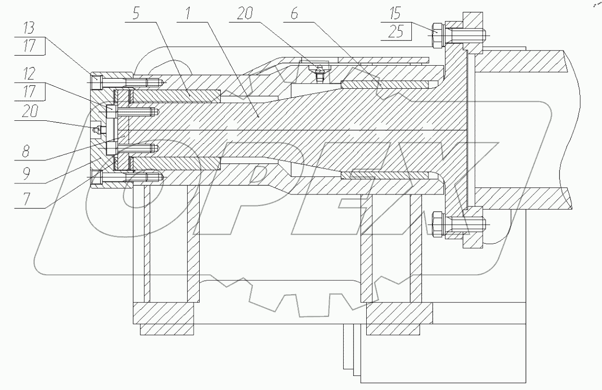  Установка цапфы. 30-02-60.00.500