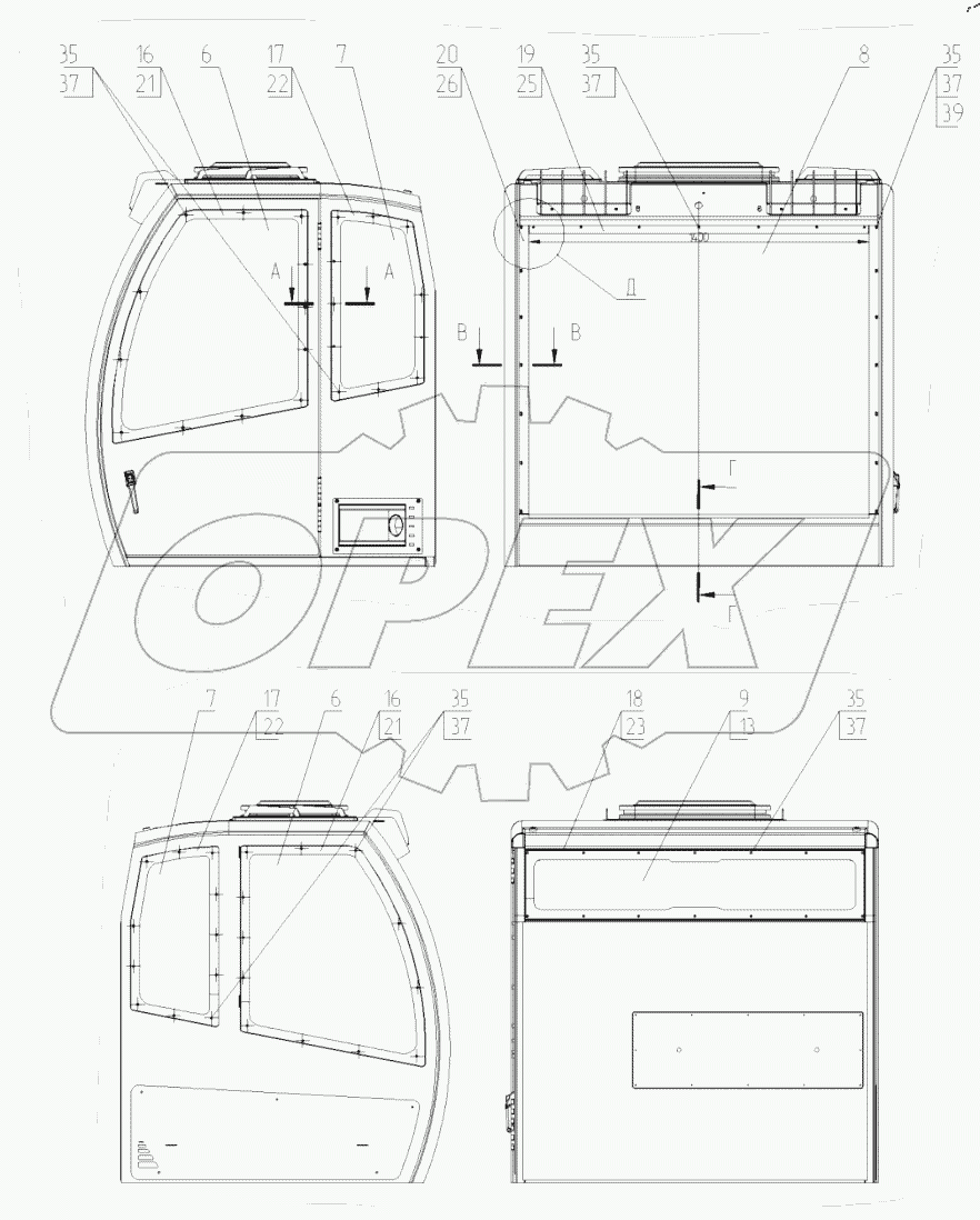  Установка стекол. 30-00-23.70.000