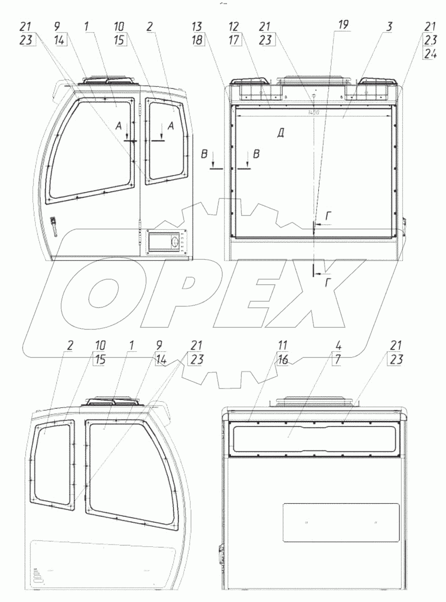  30-00-23.70.000 Установка стекол