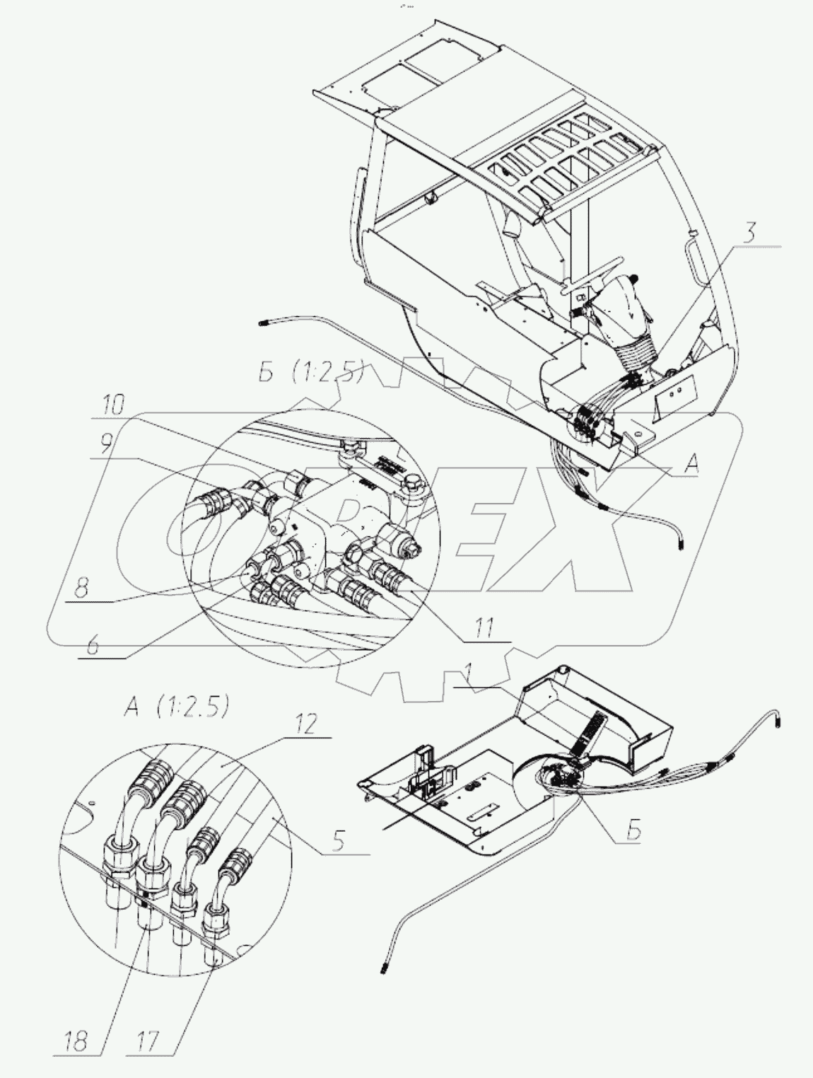  Гидроуправление в кабине
