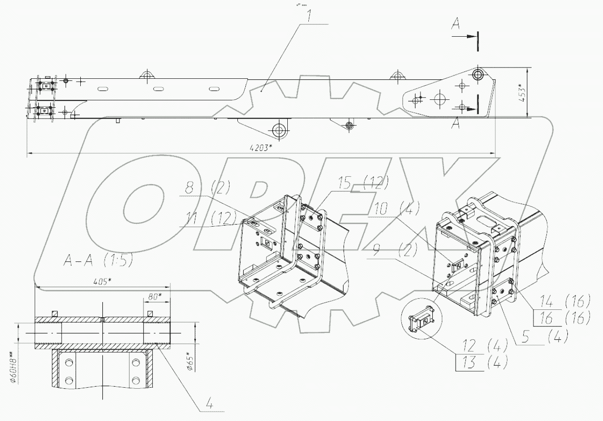  Стрела внешняя в сборе