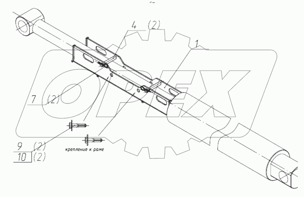  Установка поддерживающего гидроцилиндр устройства