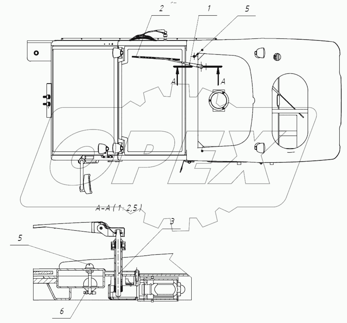 Установка стеклоочистителя стекла накрышного