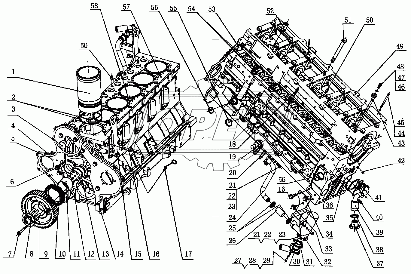 M3000-1002000 Сборка блока цилиндров