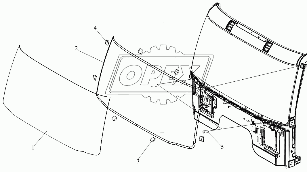 Стекло переднего ветрового окна