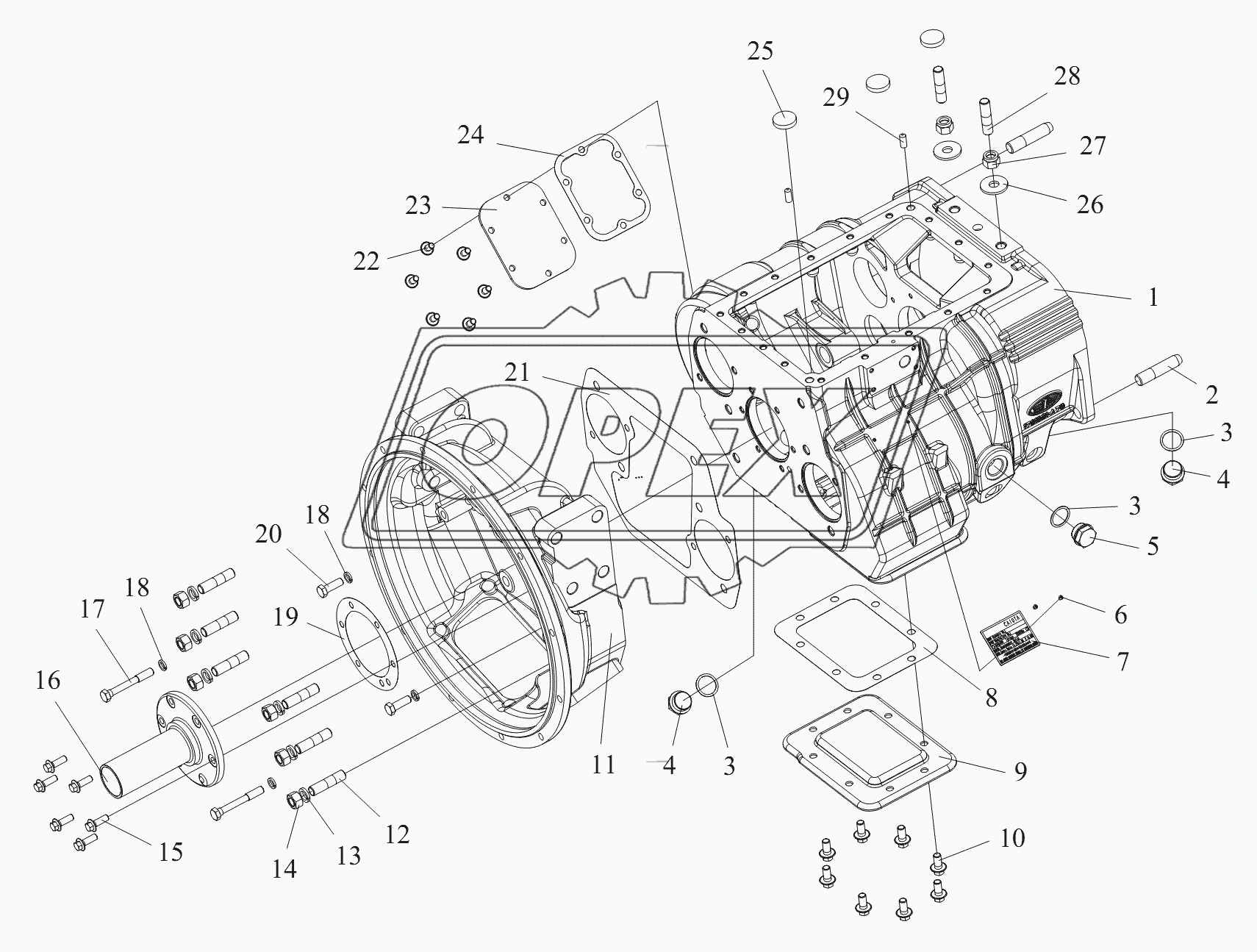 Корпусы сцепления и КПП (КПП CA10TA160M)