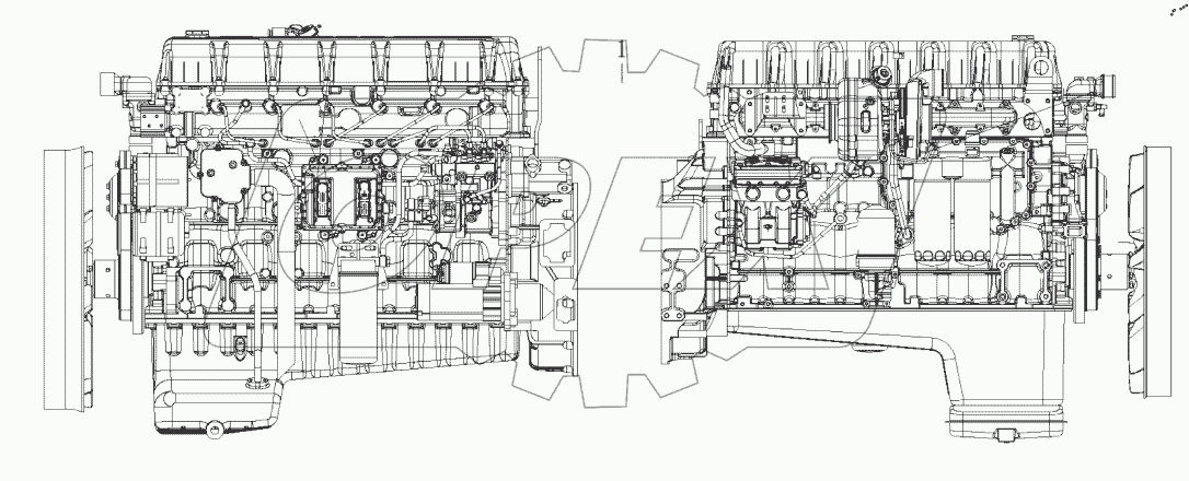  Левый и правый вид двигателя