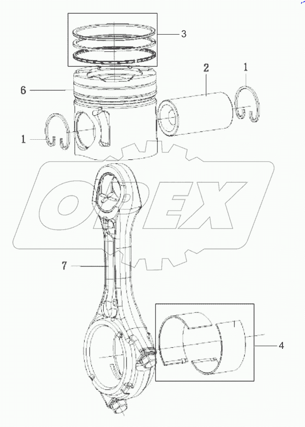  Шатун поршня в сборе