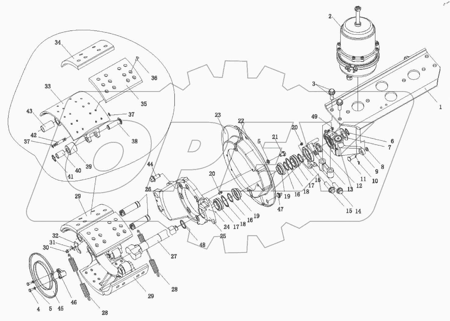  Задний левый тормоз