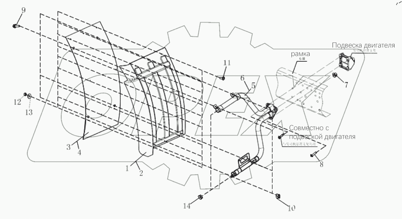  Заднее крыло в сборе