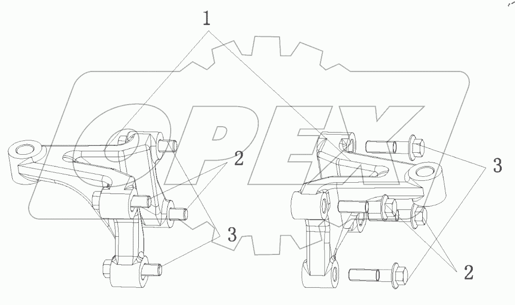  Логическая сборка передней подвески двигателя