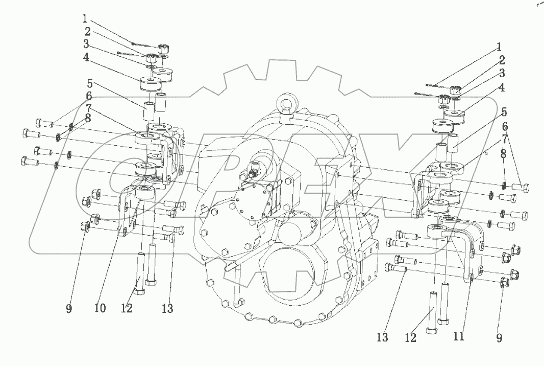  Узел логики подвески раздаточной коробки