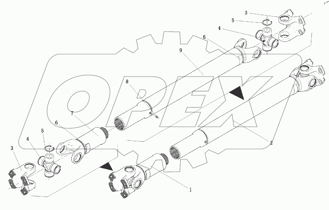  Ведущий вал передней оси