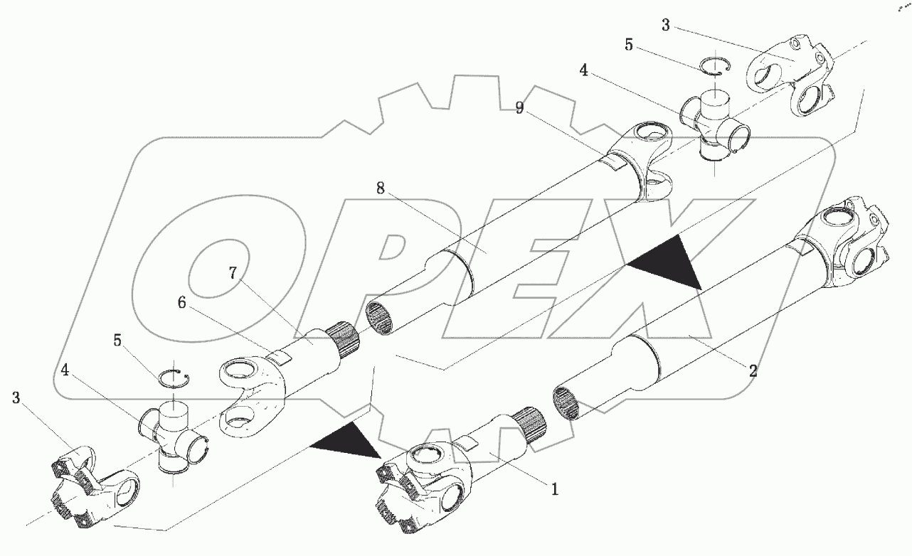  Ведущий вал средней оси