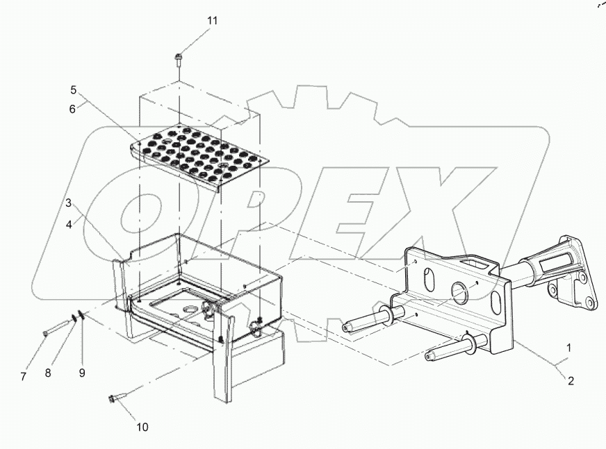  Схема подвижной подножки (I)