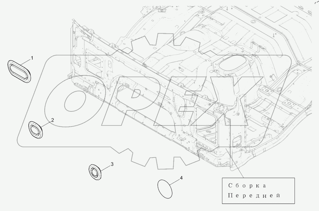 Заглушка передней стенки и гидроизоляционная мембрана