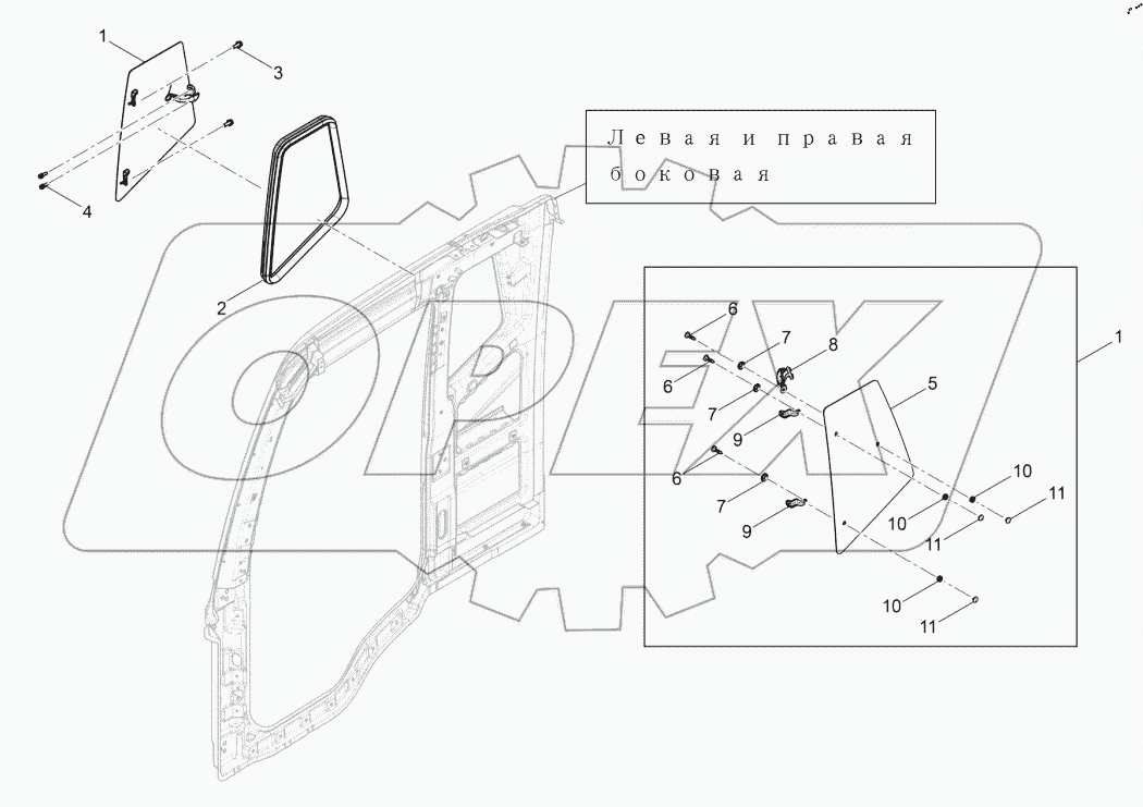  Стекло бокового окна